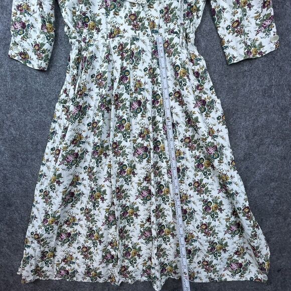 Vintage S L Petites Dress Womens 12 Floral Lace Prairie Cottage Farm Secretary - Picture 3 of 7